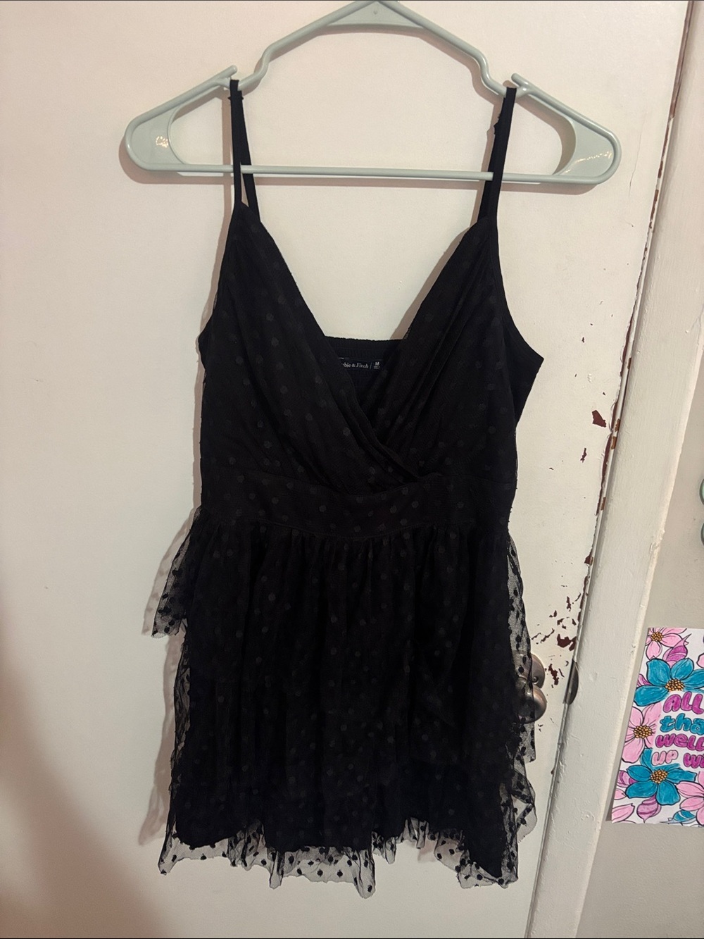 Junior's M Abercrombie & Fitch Polka Dot Dress Black